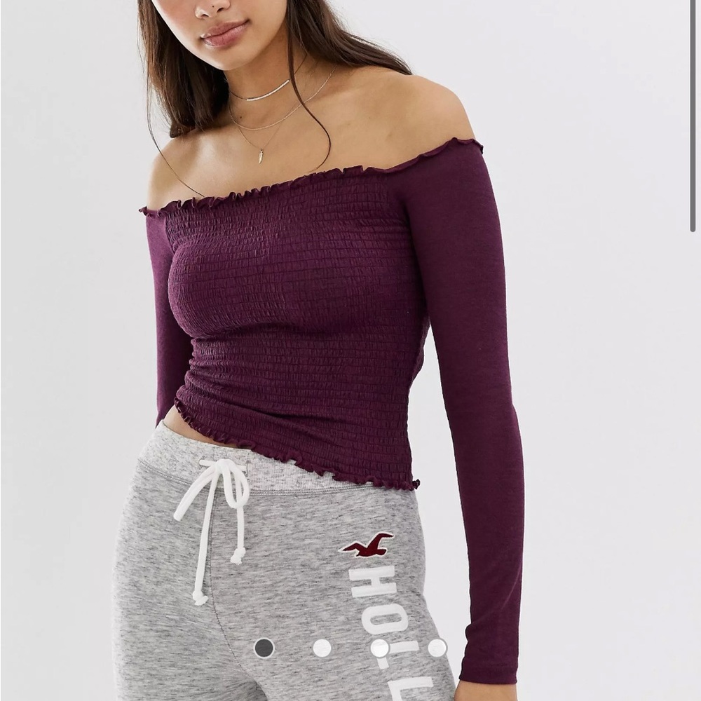 Hollister off the shoulder shirred top